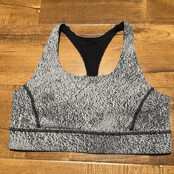 Lululemon 8 women's circuit breaker bra power spray jacquard run yoga cups - Picture 3 of 6